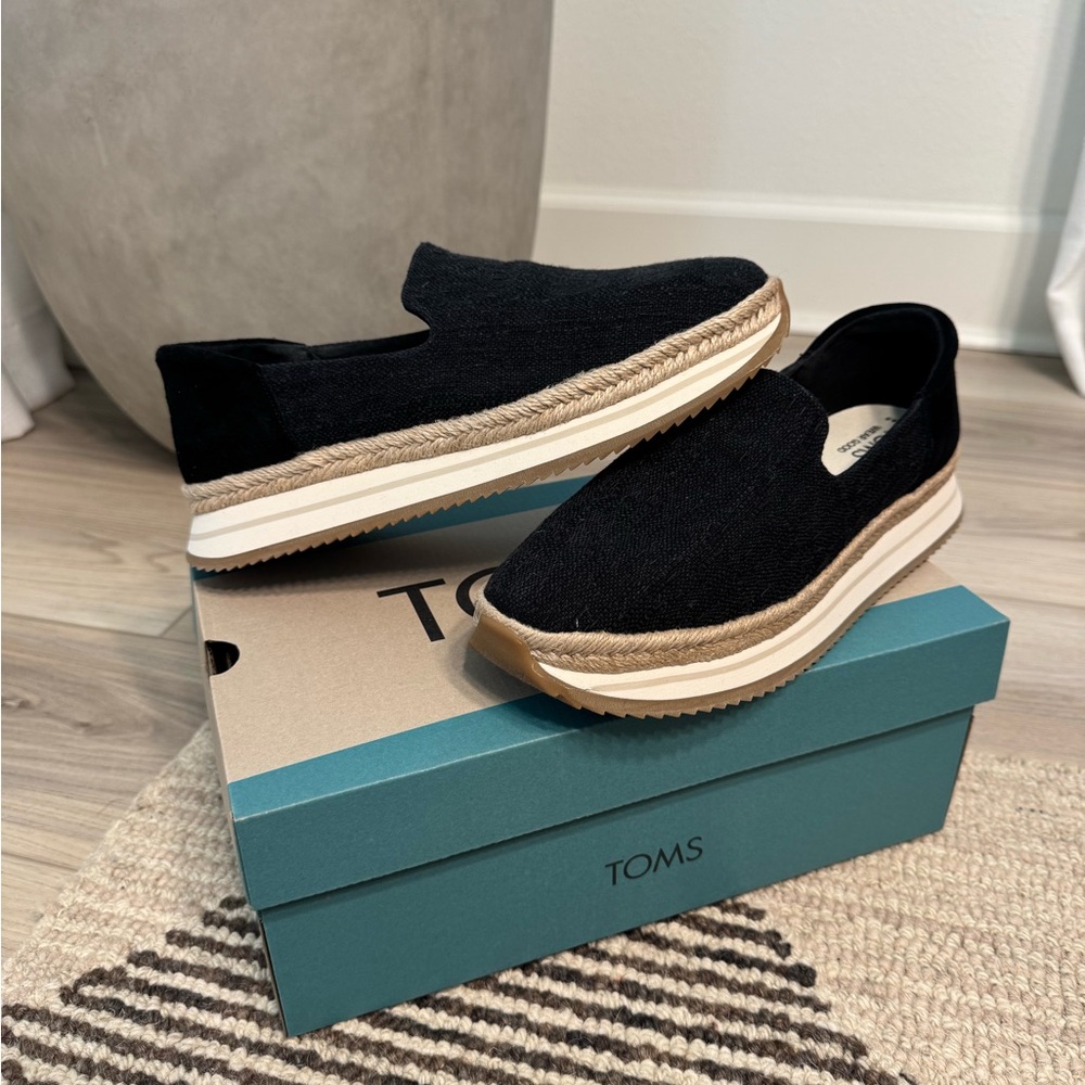 TOMS Black Espadrille Sneakers